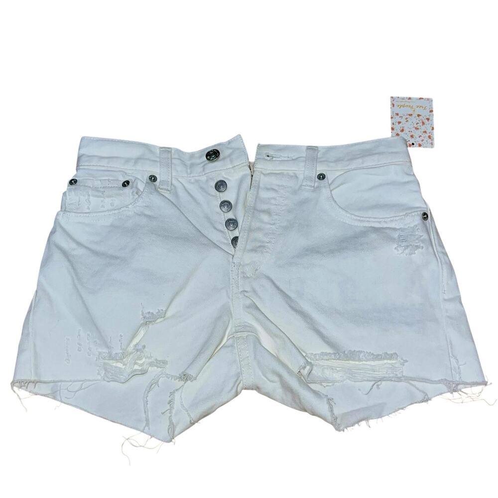 We The Free Shorts Distressed Denim Mid-Rise